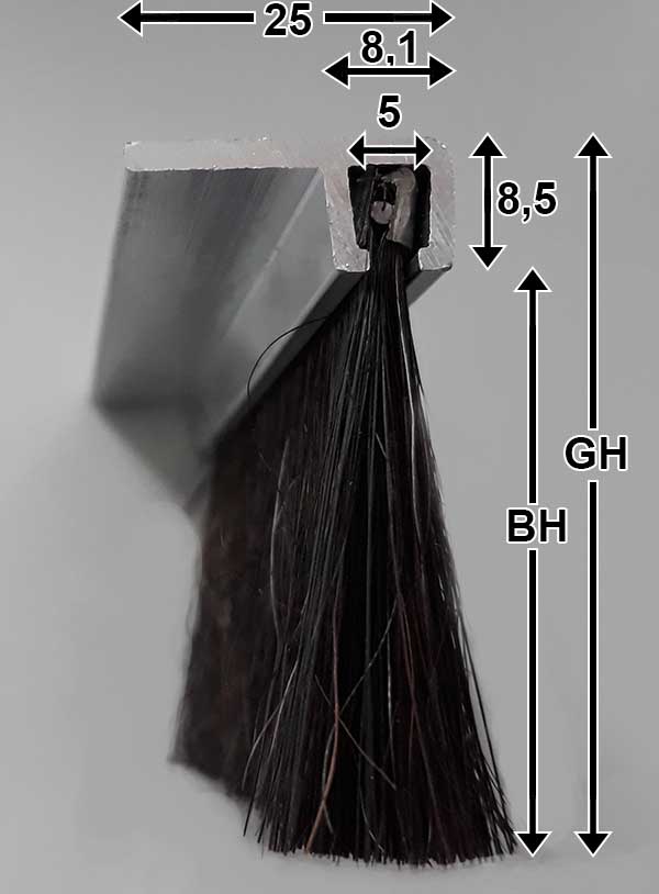 Streifenbürste F-Profil