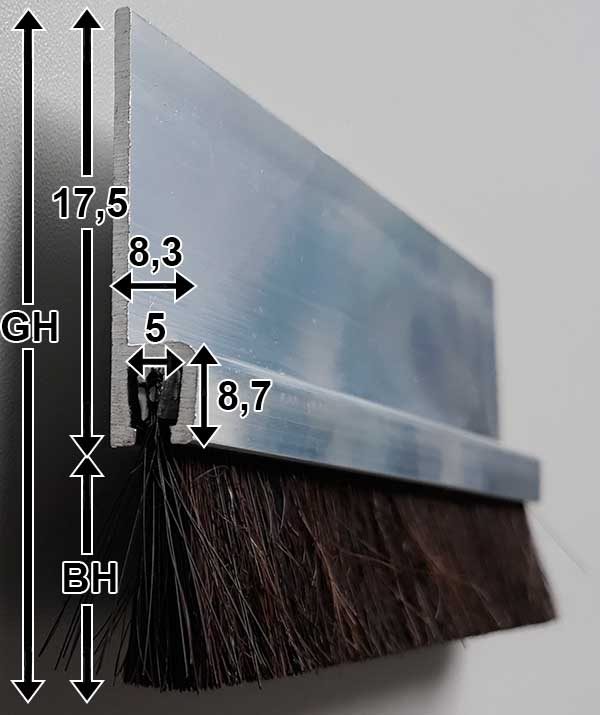 Streifenbürste in h-Profil